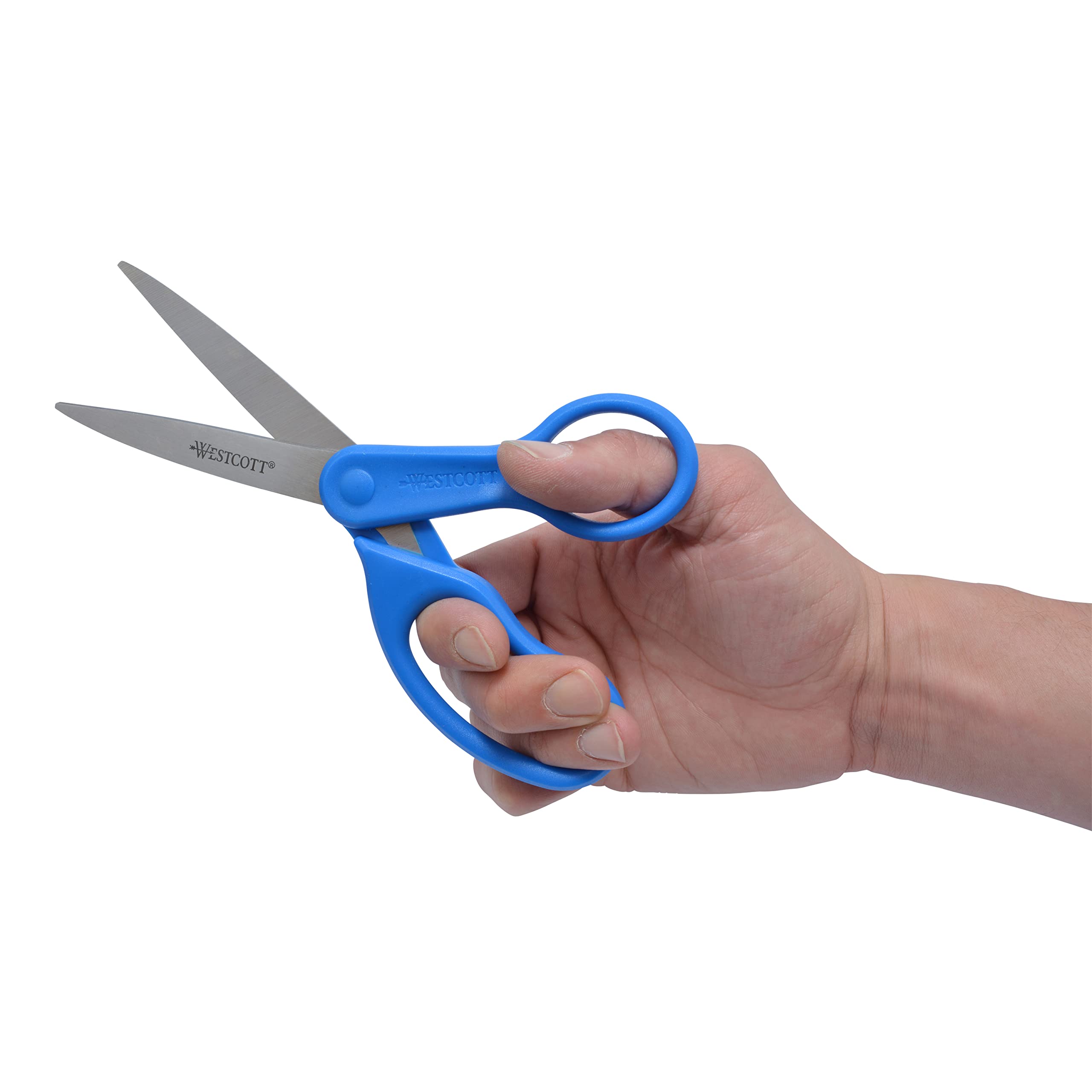 Westcott 41218 All Purpose Preferred Stainless Steel Scissors, 8-Inch, Blue - Image 4