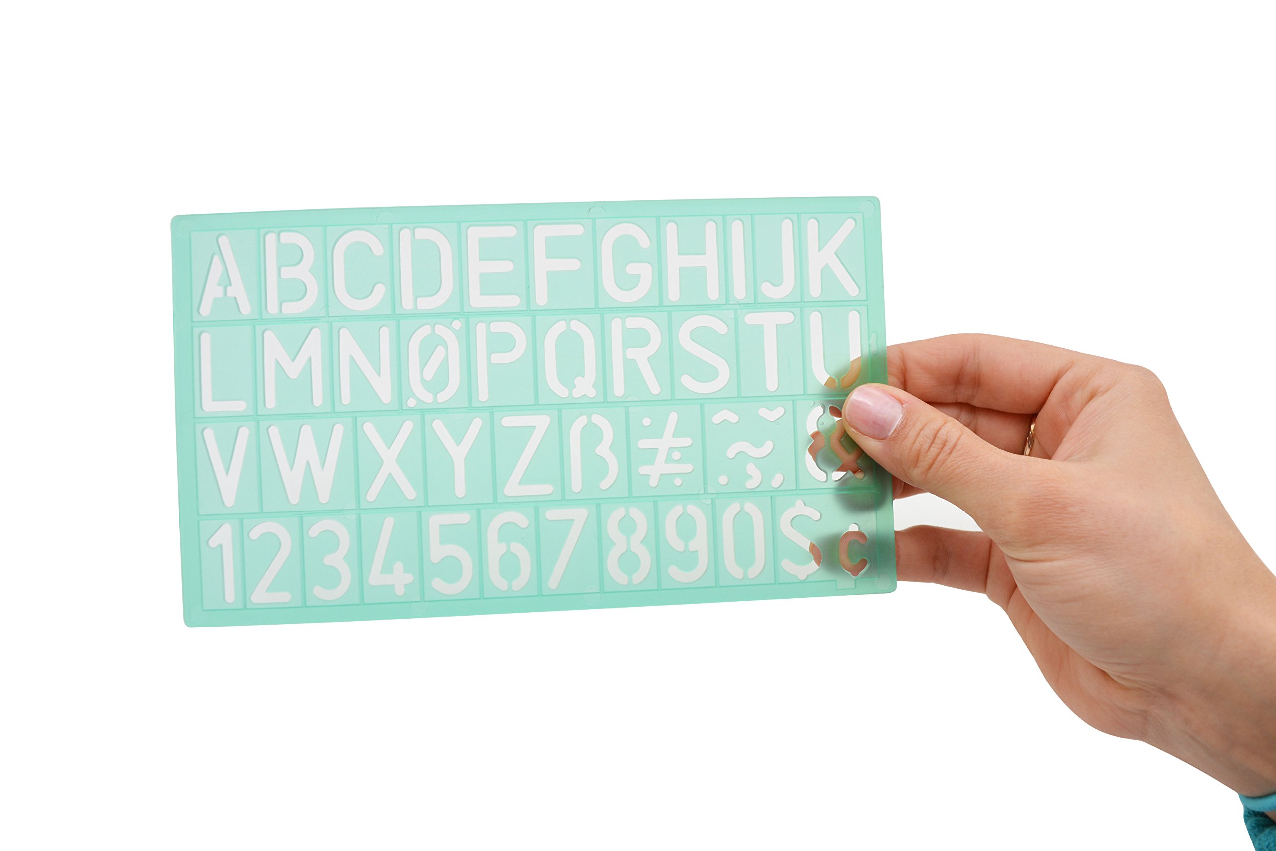 Westcott Lettercraft Plastic Lettering Guide Set, Color Varies, Set of 4 (02145) - Image 5