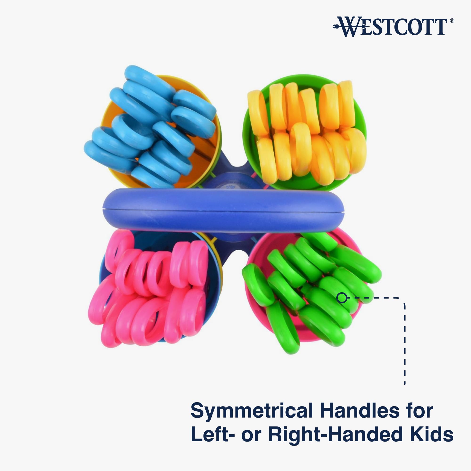 Westcott School Scissor Caddy and 5-Inch Blunt Safety Scissors for Kids, Back to School, Classroom Supplies, Assorted, 24 Pack (14756) - Image 6