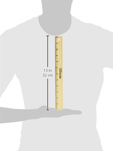 Westcott Wood Ruler with Single Metal Edge, Back-to-School, School Supplies, Classroom Supplies, 12-Inch - Image 3