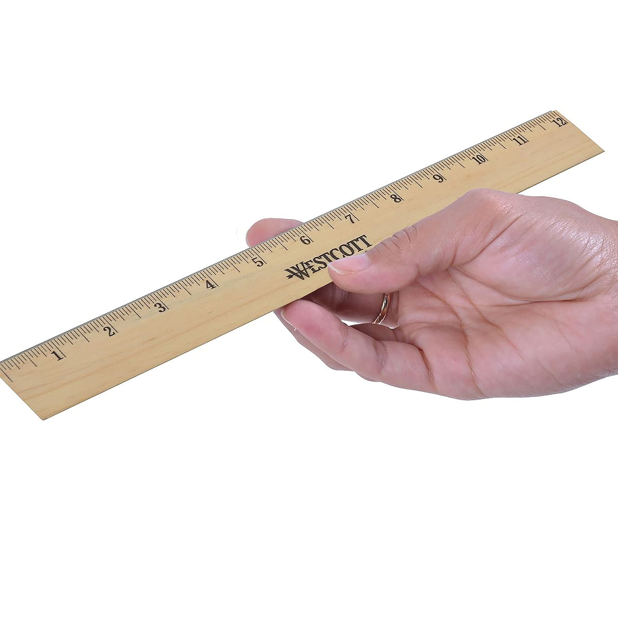 Westcott Wood Ruler with Single Metal Edge, Back-to-School, School Supplies, Classroom Supplies, 12-Inch - Image 6