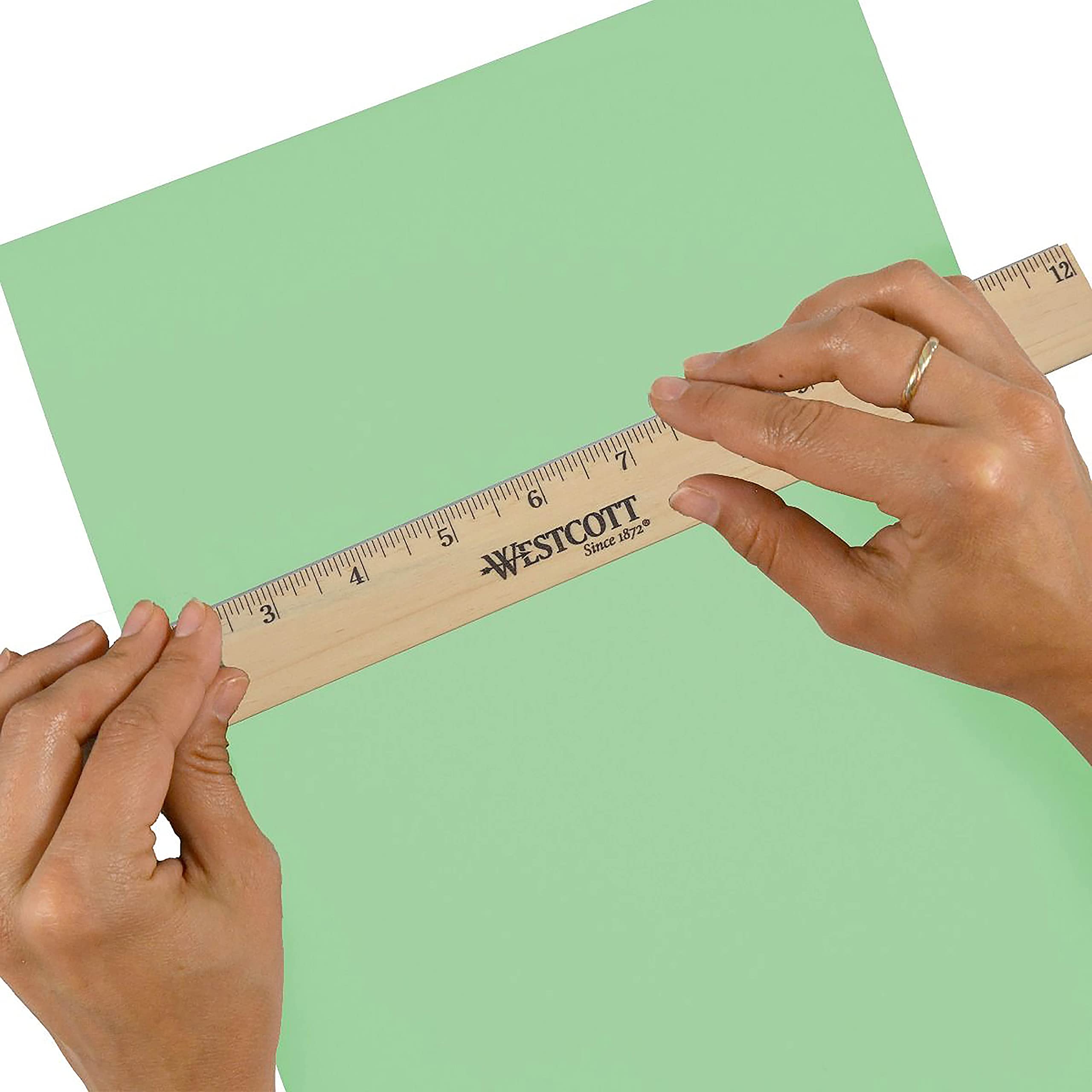 Westcott Wood Ruler with Single Metal Edge, Back-to-School, School Supplies, Classroom Supplies, 12-Inch - Image 7