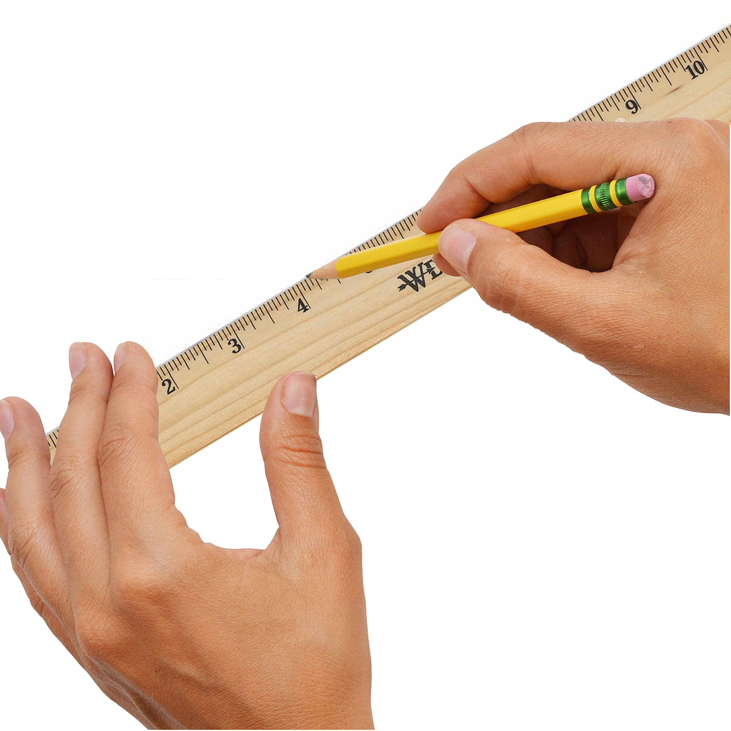 Westcott Wood Ruler with Single Metal Edge, Back-to-School, School Supplies, Classroom Supplies, 12-Inch - Image 8